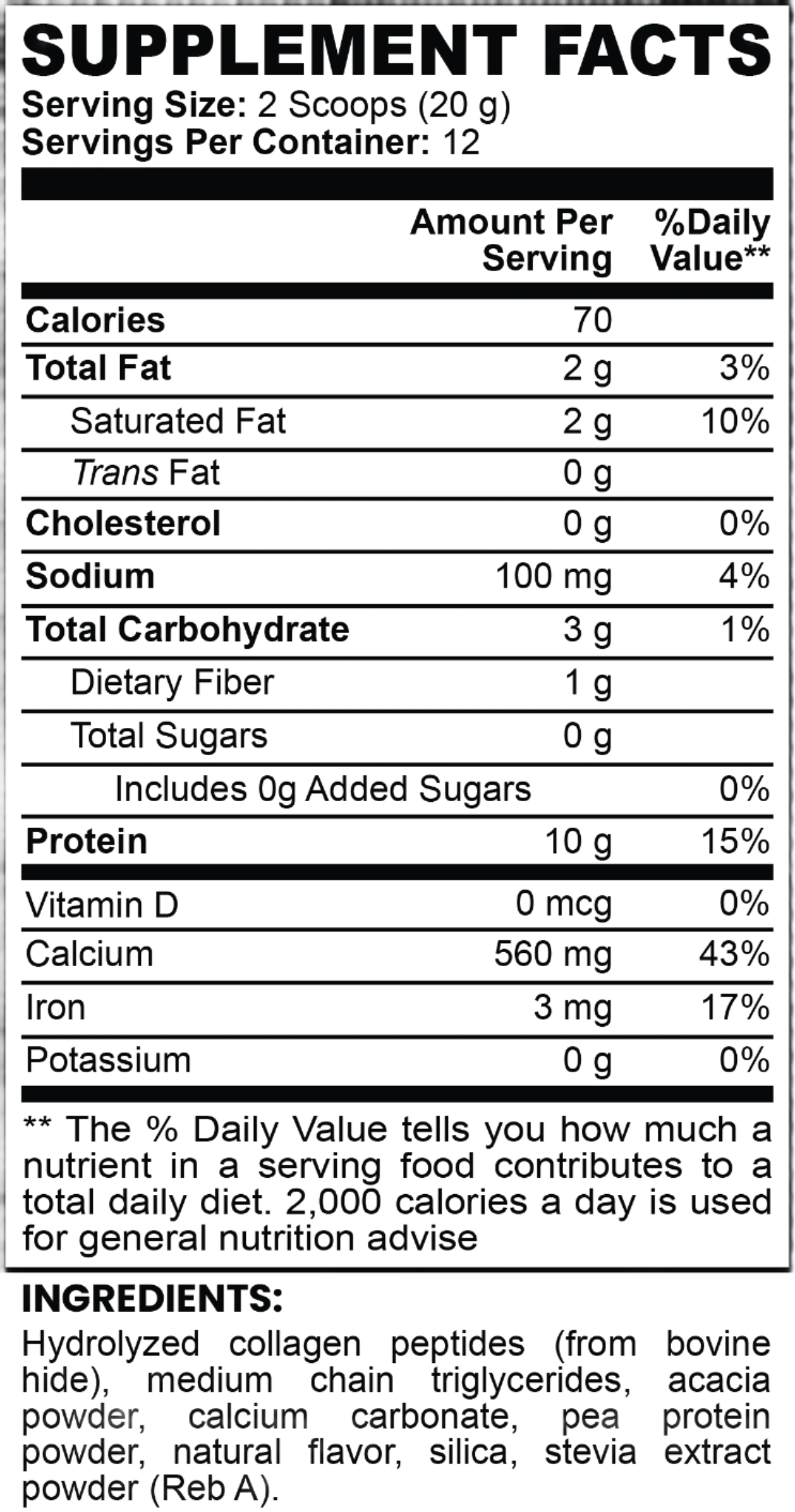 Grass-Fed Collagen Creamer (Vanilla)